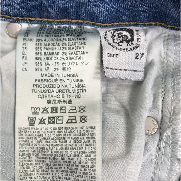 DIESEL Fayza Regular Boyfriend Low Waist Jean Women 27 Blue Stretch Rare Gothcor - Picture 10 of 14